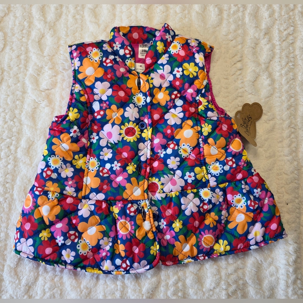 Baby Essentials Floral Quilted Vest 🌸🌼 NWT • 24M Spring Layer